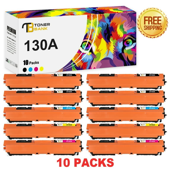 130A Toner Cartridge 10 Pack Compatible for 130A Toner Cartridge CF350A CF351A CF352A CF353A for Pro Color MFP M177fw M176n M177 M176 Printer Ink