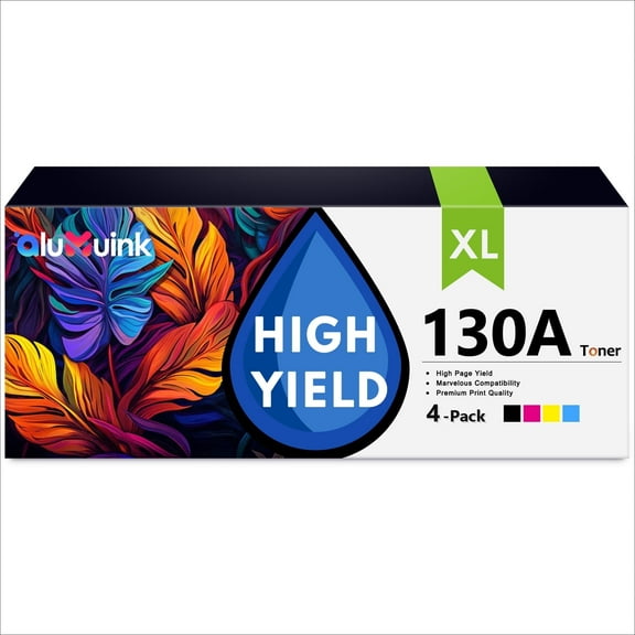 130A Toner Cartridge 4 Pack Compatible for HP 130A CF350A CF351A CF353A CF352A For Color Laser Pro MFP M176 M177 Series Printers | Black, Cyan, Magenta, Yellow