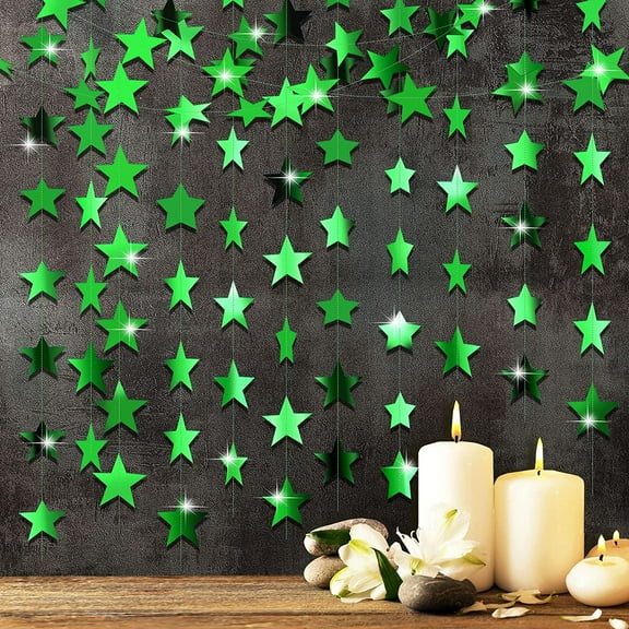 130FT Glitter Star Paper Garland Banner Hanging Decoration for Wedding Graduation Birthday Baby Shower Festival Party