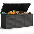 thumbnail image 1 of 130GAL Outdoor Storage Box for Patio & Garden, Large Resin Deck Box w/ 2 Handles & Metal Hydraulic, Black, 1 of 8