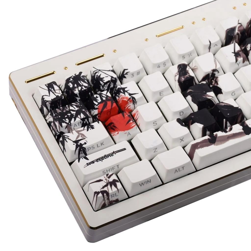 130Key Keycaps Side Print Light Transmitting Keycap Set With Fighting Theme For Unique Mechanical Keyboards