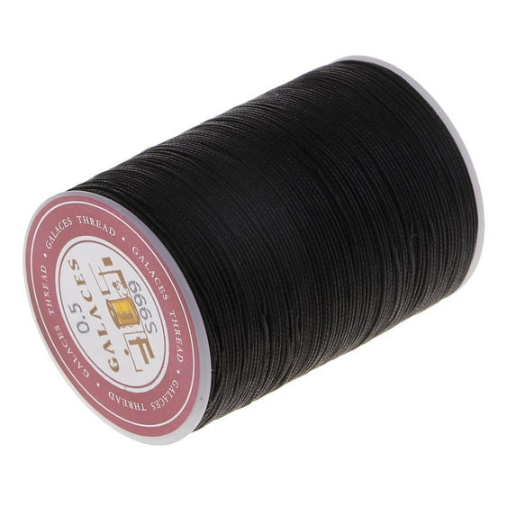130M 0.5mm Round Thread Cord Leather Sewing Hand Stitching Thread - Black, 0.5mm