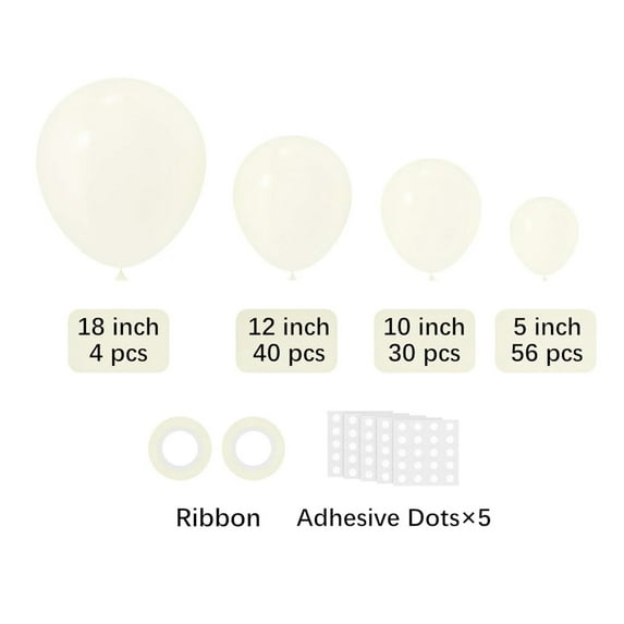 130PCS Different Sizes Of Ivory Party Latex Balloons For Birthdays Baby Showers Graduations Weddings Gender Reveals Anniversary Party Decorations