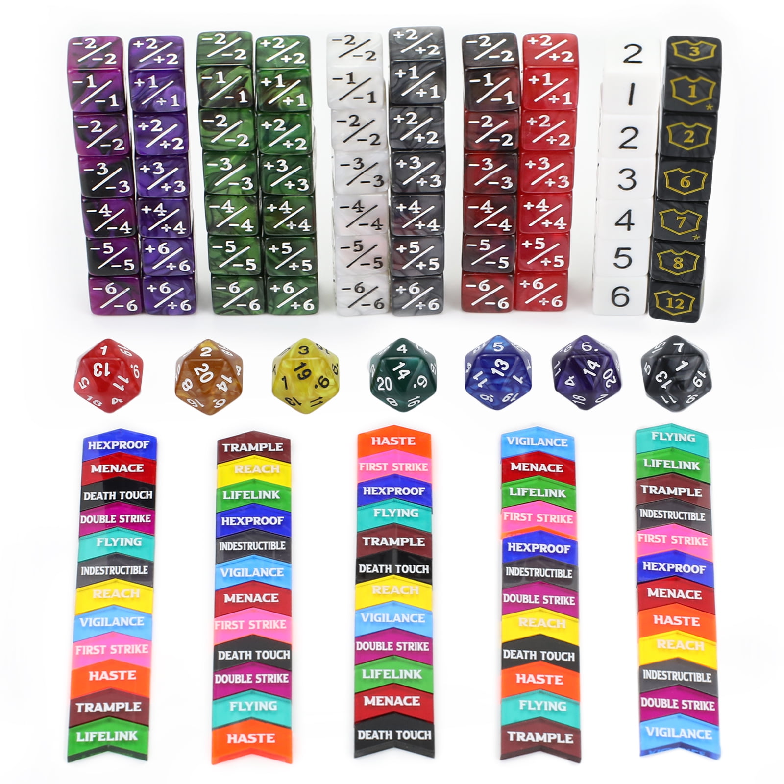 130PCS MTG Keyword Counters Tokens & MTG Life Counter Dice