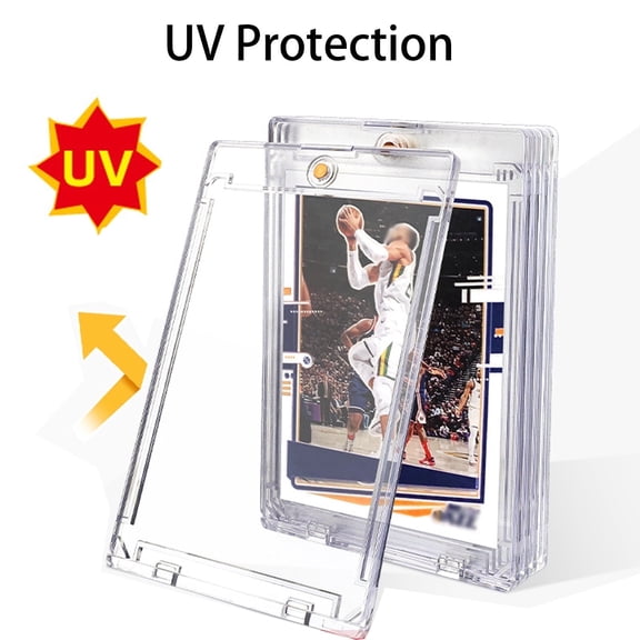 Jingyang 130PT Magnetic Card Holders, 18ct One Card Touch Holder, Baseball Card Protectors Hard Plastic, Magnetic Card Case