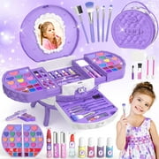 PERRYHOME Kids Makeup Kit for Girl, Real Washable Makeup Set for Little Girls Play Makeup Toy Beauty Set Christmas & Birthday Gift for 3-12 Year Old Girls Toys Girls Gifts