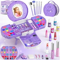 PERRYHOME Kids Makeup Kit for Girl, Real Washable Makeup Set for Little Girls Play Makeup Toy Beauty Set Christmas & Birthday Gift for 3-12 Year Old Girls Toys Girls Gifts