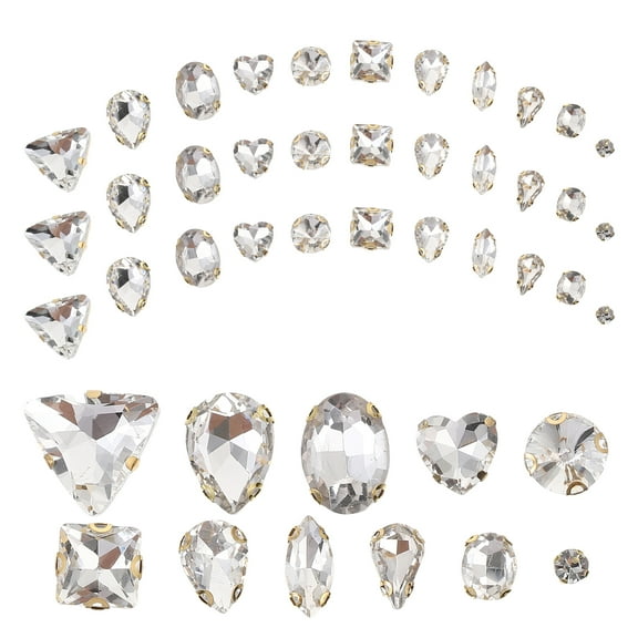 130 Pcs Sew-On Rhinestones for Crafts, Multi-Use Glass Decorative Materials, Sparkling Embellishments for Clothing & Accessories