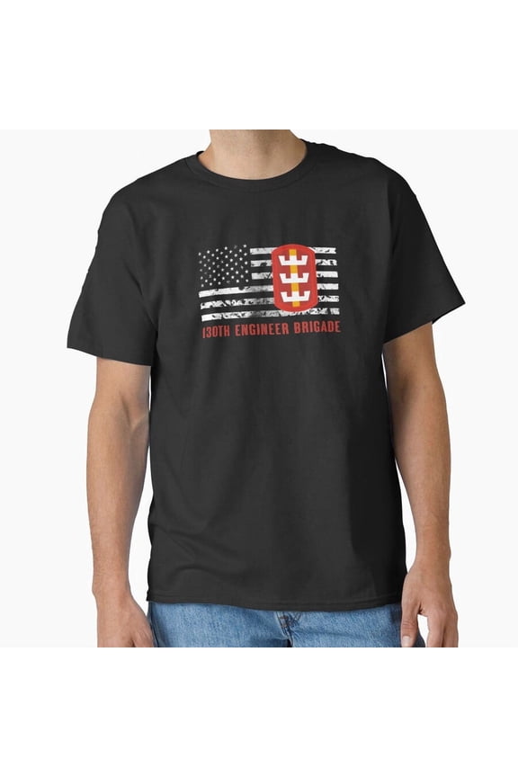 130Th Engineer Brigade Military Tactical Us Flag T-Shirt