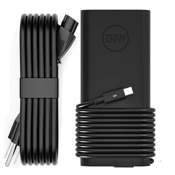130W Laptop charger USB C Type C Replacement Slim AC Power Adapter for Dell XPS 15 17 9520 9610 9500 9700, Precision 5560 2in1 5570 5530 5550, Latitude 7410 7390 7210 5420 5520 5510 Power Supply Cord