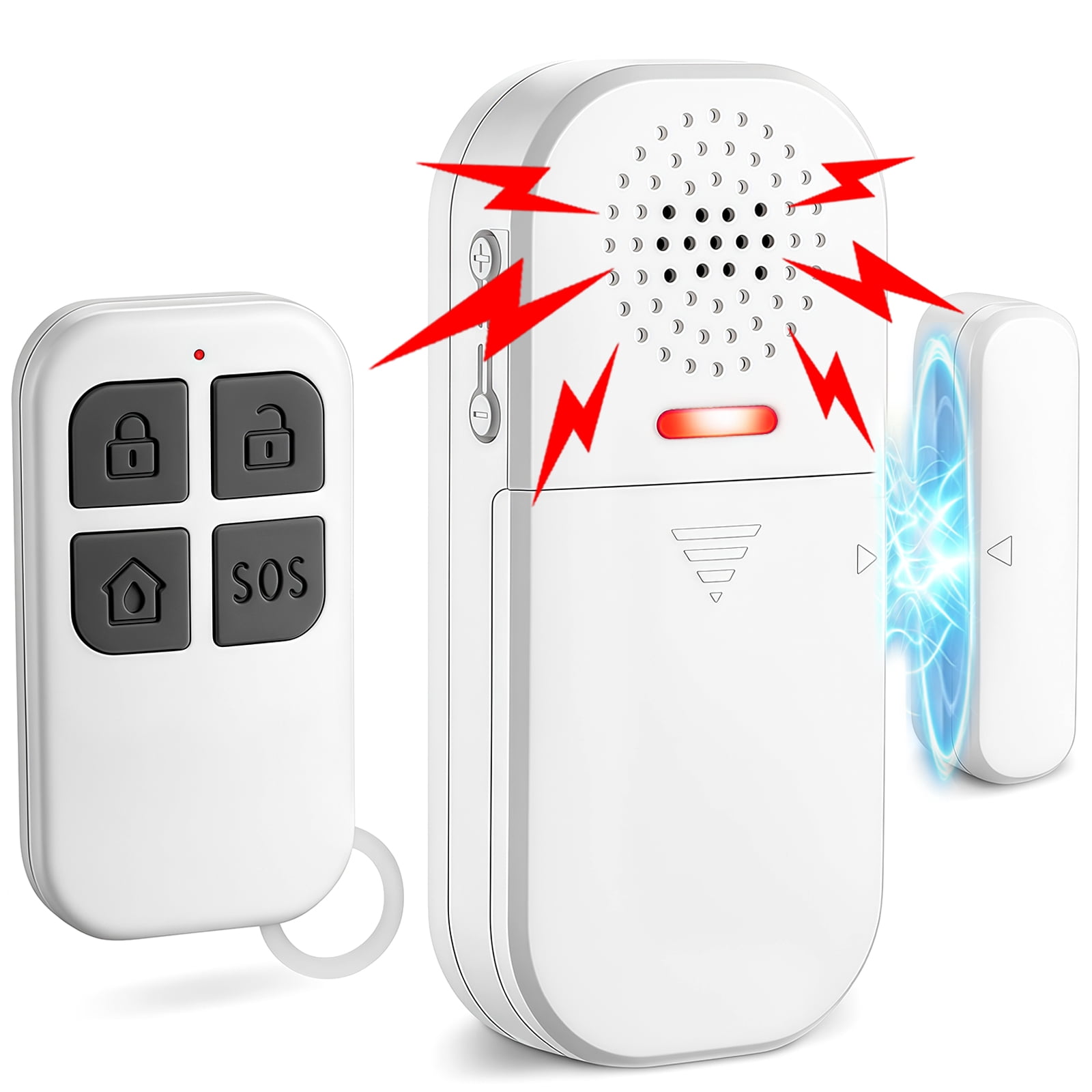 130dB Loud Door Alarm Adjustable Volume, 5 Feature Modes Door Alarms for Kids Safety Home Security Pool Safety Alzheimers Door Window Open Sensor Wireless Door Alarm with Remote
