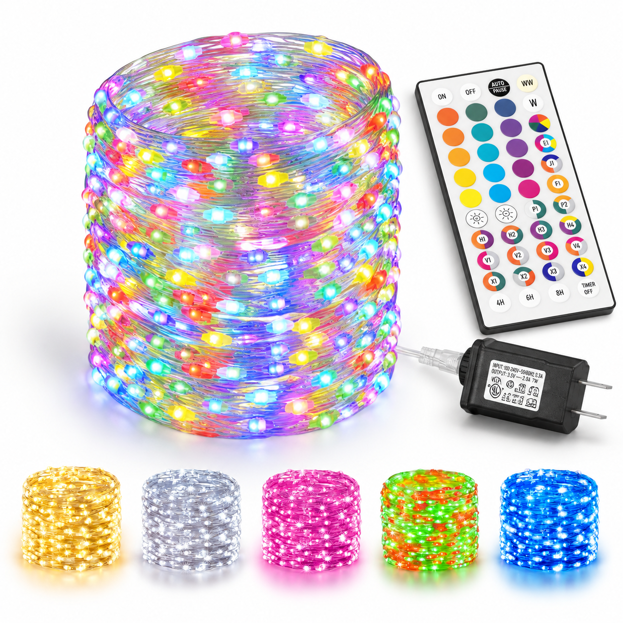130ft Color Changing Led Fairy Lights Plug In With Remote 400 - Walmart.com