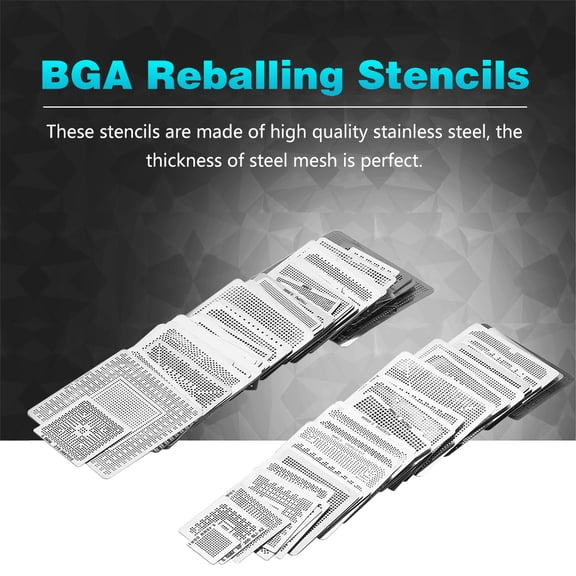 130pcs BGA Universal Reballing Stencils Steel Template Mesh Kit for Laptop Desktop Repair
