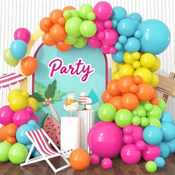 130pcs Colorful Balloon Garland Arch Kit for Birthdays, Weddings, and Seasonal Celebrations