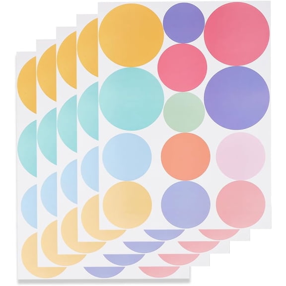 130pcs Dots Wall Stickers Confetti Wall Stickers Colorful PVC Wall Decals Waterproof Removable Color Bar Decoration Accessories DIY Bedroom Living Room Office Wall Art Decor