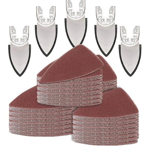 130pcs Multi Tool Sandpaper Kit for Most Oscillating Tool Sanding Pads, Compatible With Most Bosch/Dewlta Brands, Multiple Grits Available Suitable for Sanding in Confined Work for Sanding Wood etc