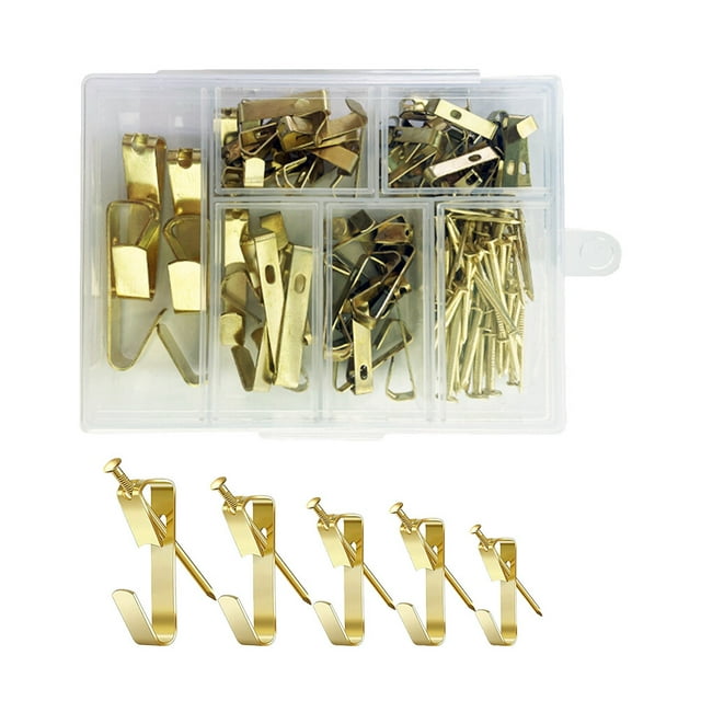 130pcs Picture Hangers Hanging Nails Picture Hanging Kit Wall Hooks