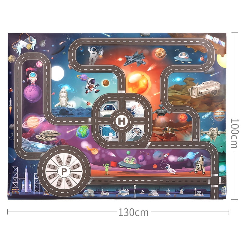 130x100cm Children Games Mat Cartoon City Traffic Map Non-Slip Playmat ...