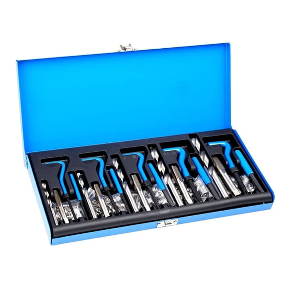 131 PCS Helicoil Thread Repair Kit SAE Tool 1/4 5/16 3/8 7/16 1/2 in