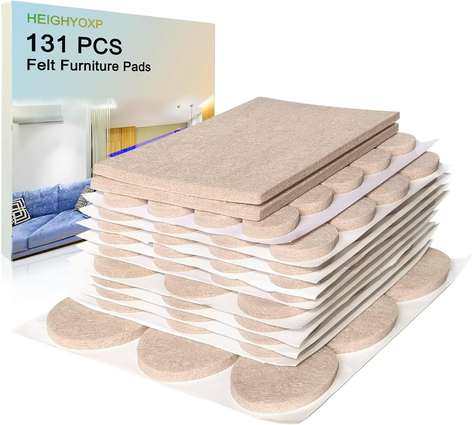 131 Pcs Felt Furniture Pads Floor Protectors AntiScratch & Noise