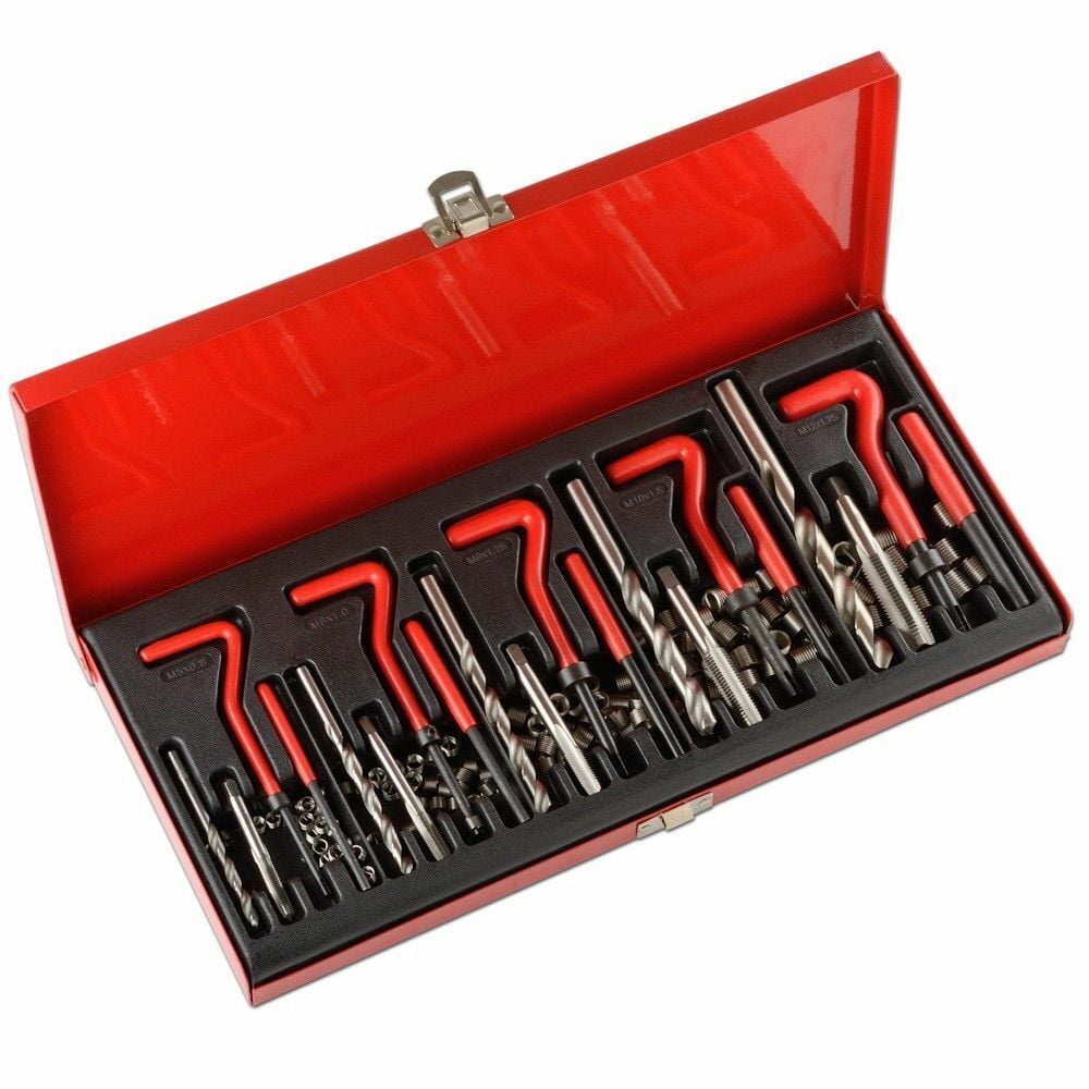 131 Piece Helicoil Metric Thread Repair Kit M5 M6 M8 M10 M12 Twist Drill Bits UK