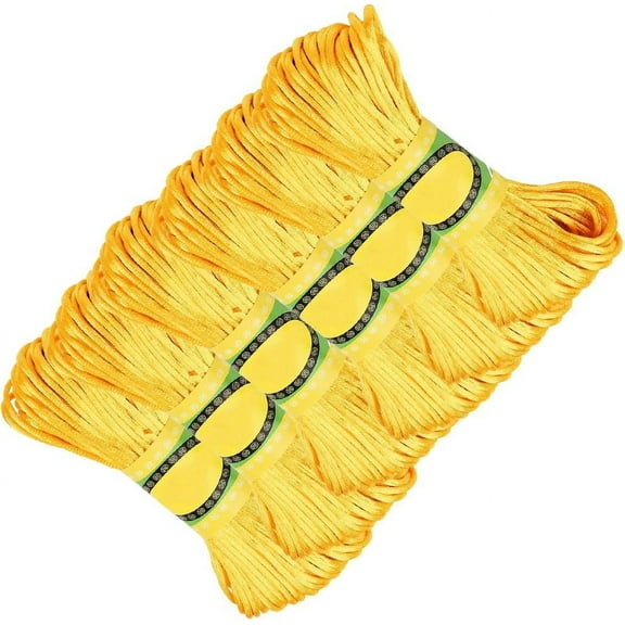 131 Yards 6 Bundles 2MM Yellow Nylon String Round Smooth Satin Silk Trim Cord Bulk Rattail Soild Kumihimo Korean Thread