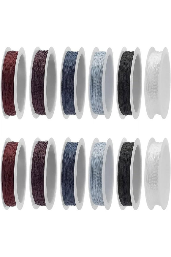 131 Yards Beading String 6 Colors 0.3mm Beading Thread Chinese Knotting Cord Bracelet Jewelry String Thread for Kumihimo Friendship Bracelet Sewing Lanyards Beading