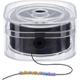 thumbnail image 1 of 131 Yards Black Elastic Cord 0.6mm Flat Elastic Beading Thread Stretchy String Stretchy Bracelet String Elastic Thread with Organizing Case for Necklace Craft Making DIY Black, 1 of 9
