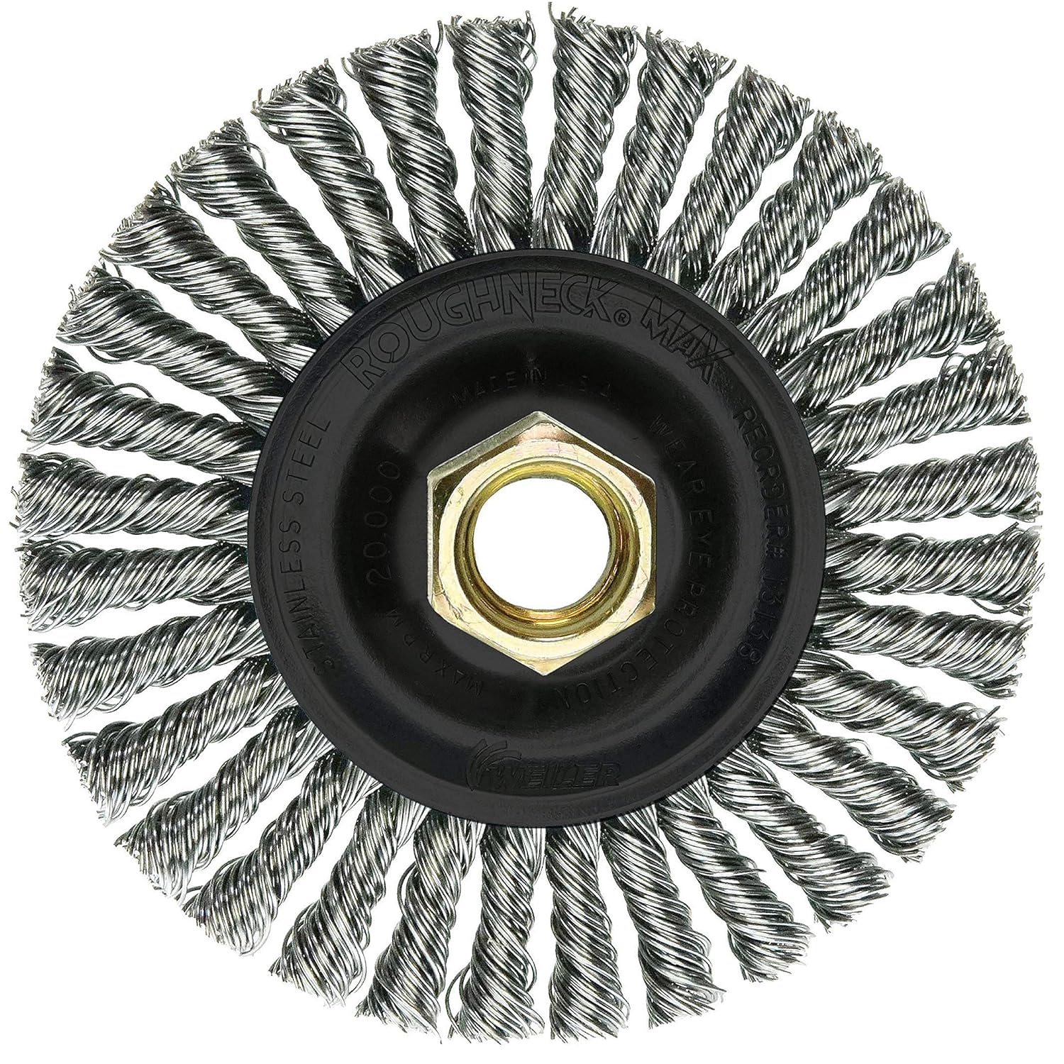 13138 ROUGHNECK MAX 4" Stringer Bead Wheel, 0.020" Stainless Steel Fill