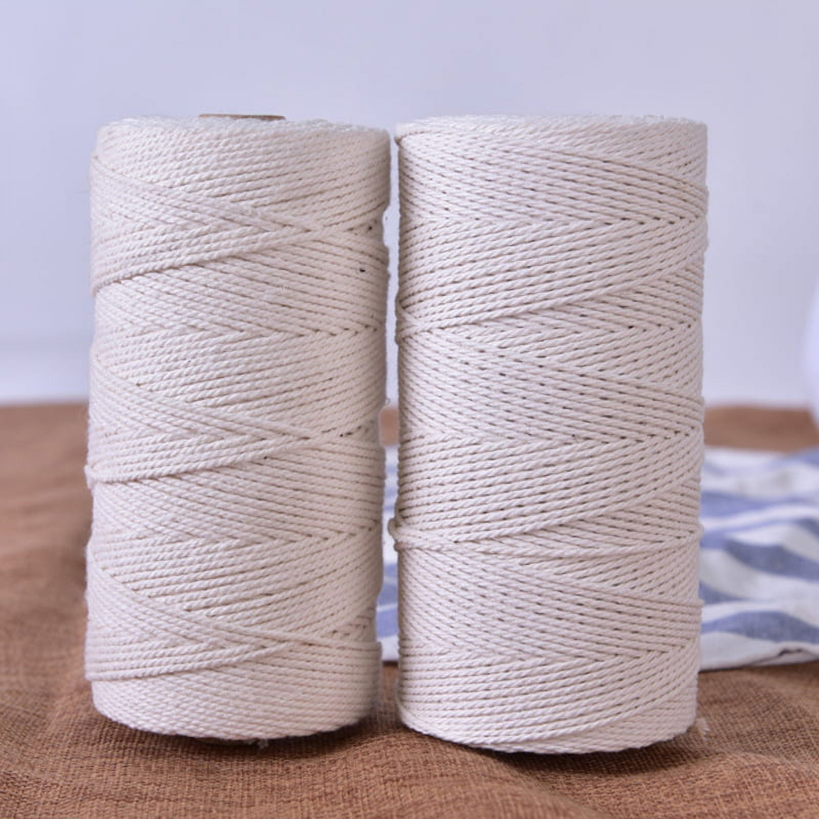  66 ft Natural White Rope,5/16 inch Cotton Rope,3Ply