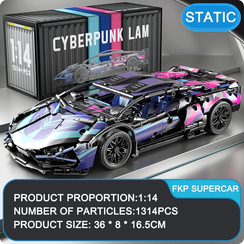 1314PCS Black Purple Lamborghinised Sian Sport Car Building Blocks 1314pcs-black-purple-lamborghinised-sian-sport-car-building-blocks