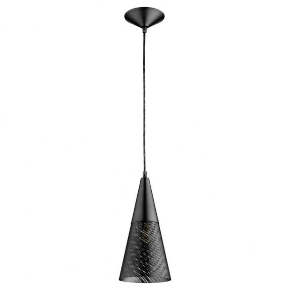 1316-59-Quorum Lighting-1 Light Pendant-13 Inches Tall and 6 Inches Wide-Matte Black Finish -Traditional Installation