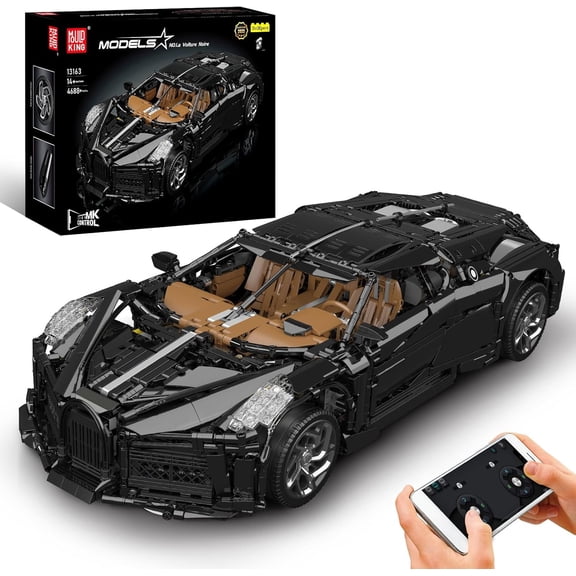 13163 MOC Sports Car Building Kits, Remote/APP Control 4688 Pieces Super Car Model Block Sets
