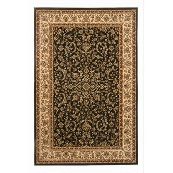 1318-1525-BLACK Noble Rectangular Black Traditional Italy Area Rug, 9 ft. 10 in. W x 12 ft. 10 in. H