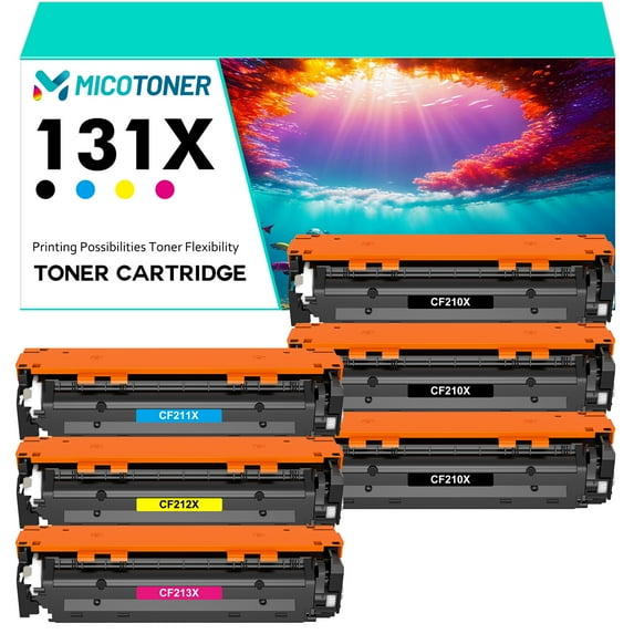 131A 131X Compatible Toner Cartridge for HP 131X CF210X 131A CF211A CF212A CF213A for Pro 200 color M251n M251nw MFP M276n M276nw(3*Black,Cyan,Magenta,Yellow 10-Pack)