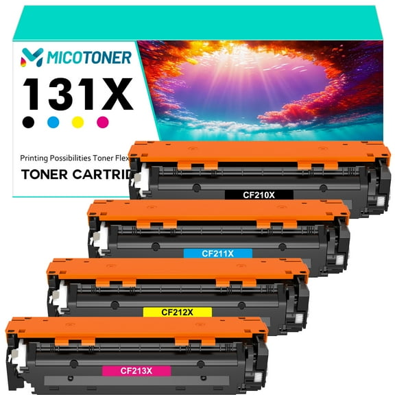 131A Toner Cartridge Compatible for HP CF210A 131A 131X M251n M251nw MFP M276n M276nw Printer (Black,Cyan,Magenta,Yellow,4-Pack)