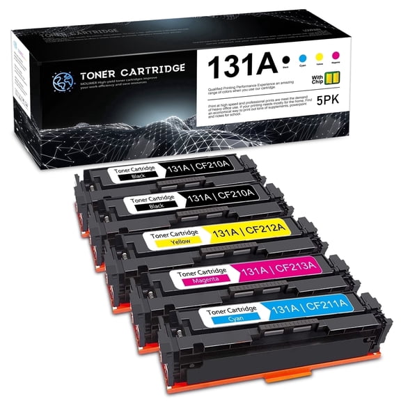 131A Toner With Chip Compatible for 131A CF210A Toner Cartridges for M276nw Printer (5 Pack