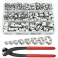 thumbnail image 1 of 131 PCS Single Ear Hose Clamps, Stepless Clamps for Pipe Fittings, 1 of 2