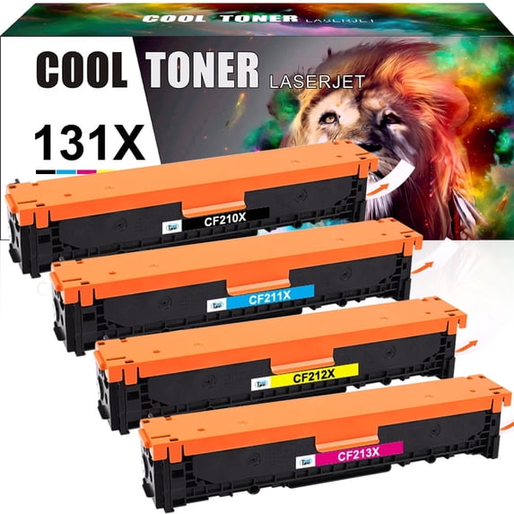 131X 131A Toner Cartridge Compatible for 131X CF210X CF211A CF212A CF213A for Laserjet Pro 200 Color MFP M276nw M251nw M251n M276n Printer Ink (Black Cyan Magenta Yellow, 4-Pack)