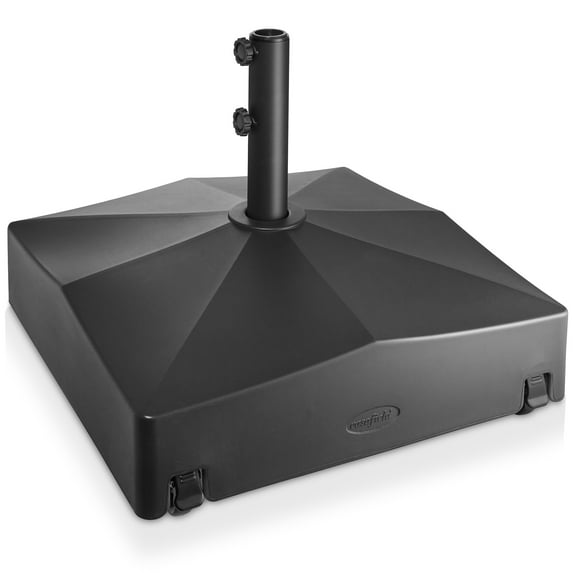 131lb Capacity Fillable Mobile Umbrella Base Stand with 4 Wheels - Black