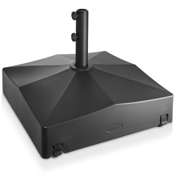 131lb Capacity Fillable Mobile Umbrella Base Stand with 4 Wheels - Black