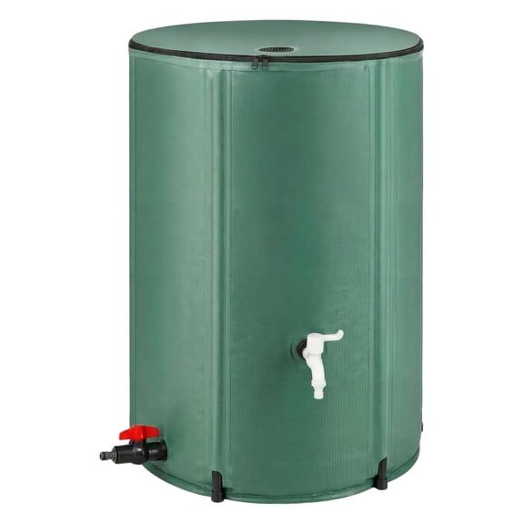 132 Gallon Collapsible Rain Barrel, 500L Rainwater Collection Barrel with Spigot, Overflow Outlet and Mesh Cover, Foldable Water Storage Tank for Gutter Downspout, Garden Irrigation