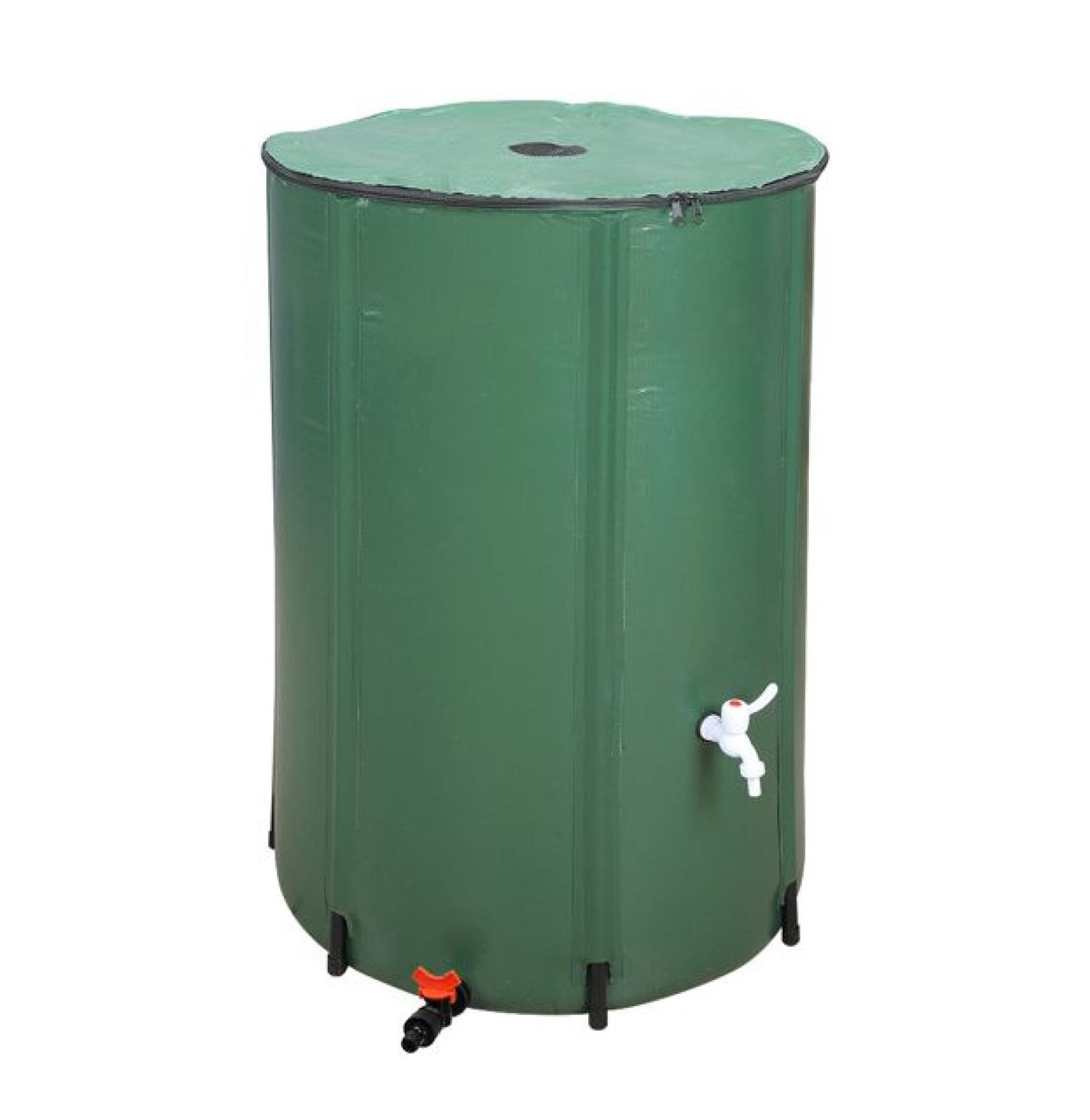 132 Gallon Rain Barrel Folding Water Collector - Green - Portable Rainwater Tank for Garden, Plants & Outdoor Use with Mesh Cover & Tap