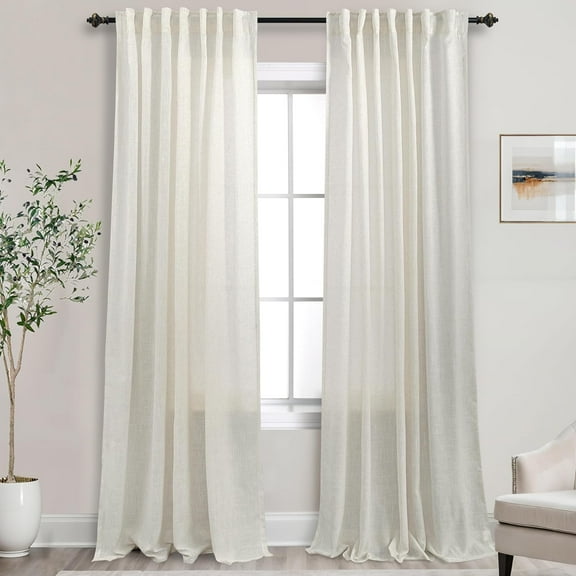 132 Inch Extra Long Large Window Curtains,Sheer Linen 11Ft 11Ft Length XL Sunroom Curtains