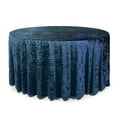 thumbnail image 1 of YOUR CHAIR COVERS - 132 Inch Round Crushed Velvet Tablecloth for Weddings, Quinceanera, Events or Baby Shower - Navy Blue, 1 of 5