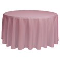  132 Inch Round Premium Polyester Tablecloth Dusty Rose, Linen Table