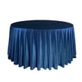 thumbnail image 1 of 132 Inch Round Velvet Tablecloth - Navy Blue, Wedding Linen Tablecloth, 1 of 5