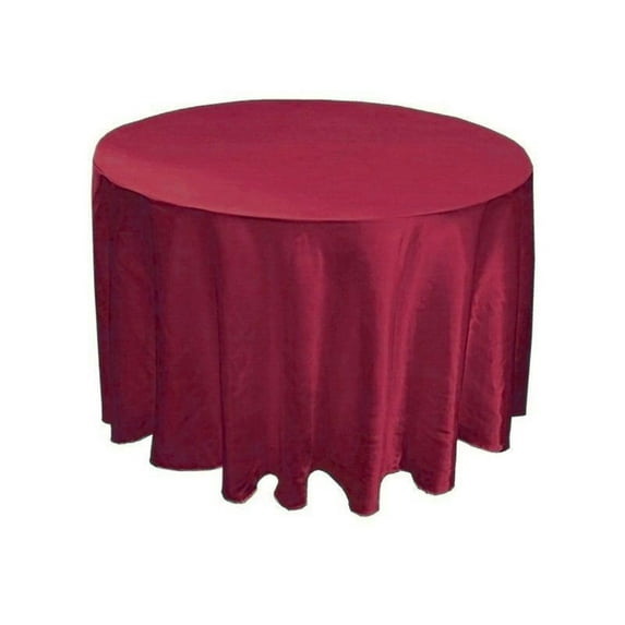 132" Inch round Satin Tablecloth 21 COLORS Table Cover Wedding Banquet Catering", (Color: burgundy)