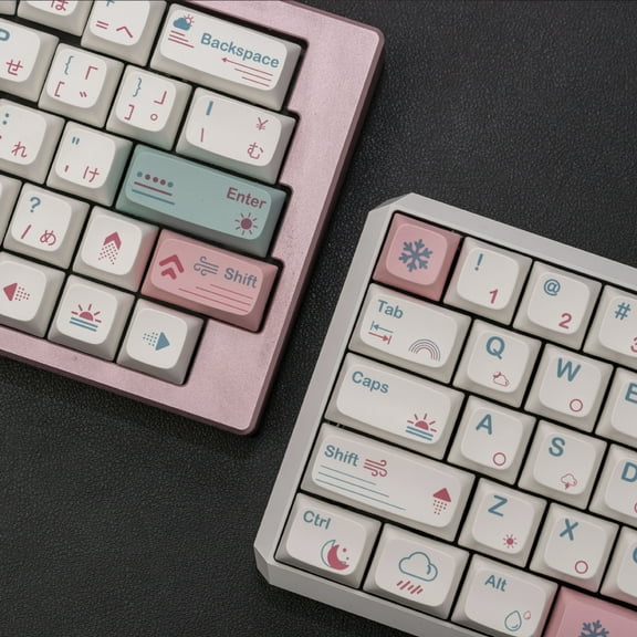 132 Keycaps Keyboards Accessories Replacement English/Japanese Font Set for Mechanical Gaming Keyboard, Compatible with Cherry Gateron Kailh Otemu MX Structure