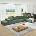 thumbnail image 1 of 132'' Modular Section Sofa Couch, Upholstered Sectional Sofa Couch Set with 6 Pillows, Free Combination Sofa Couch for Living Room, 1 of 7
